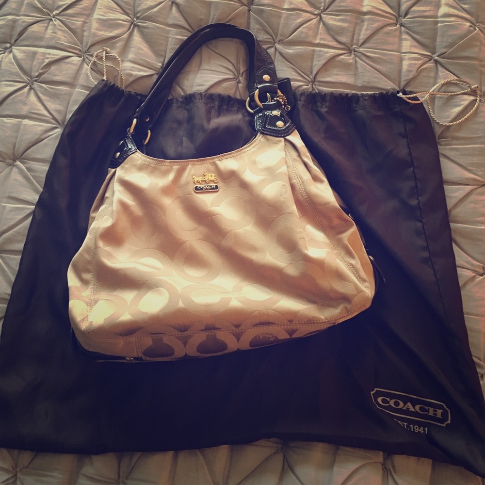 Champagne Coach Shoulder Bag