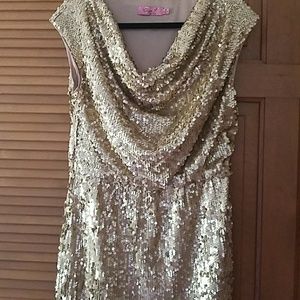 gold sequin dress
