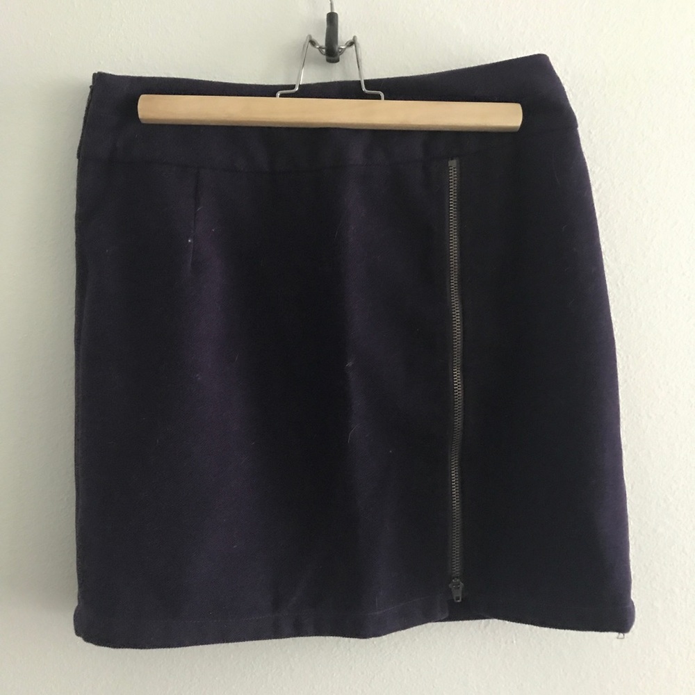 Purple wool Brooklyn Industries zipper skirt