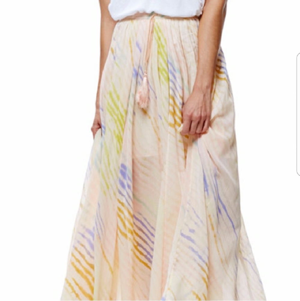 Free People Gauzy Pink Maxi Skirt Size L