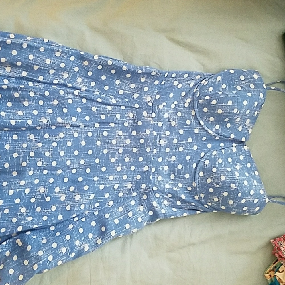 Light blue polka dot dress