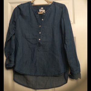 Ann Taylor loft drapey softened chambray top