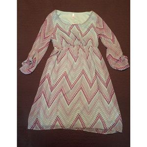 Chevron Pink Blush Dress Size Small