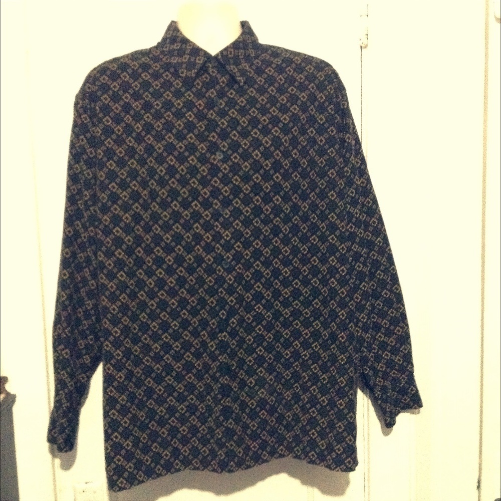 Vtg Perry Ellis Fine Corduroy Cotton Button Down