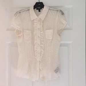 Bebe short sleeve sheer top