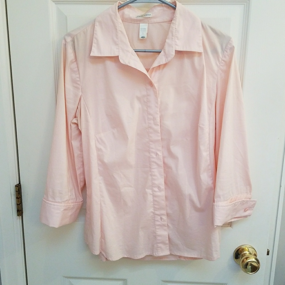 Crisp 3/4 sleeved pink shirt