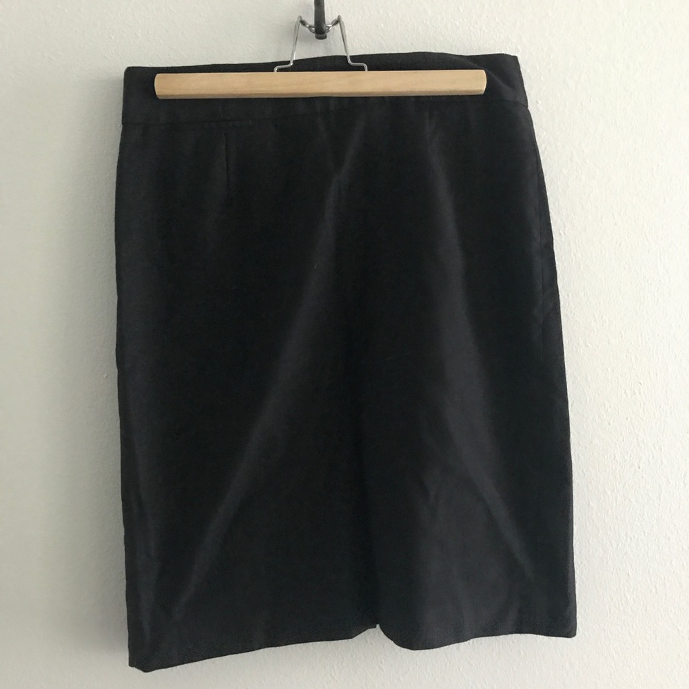 Black wool J Crew pencil skirt