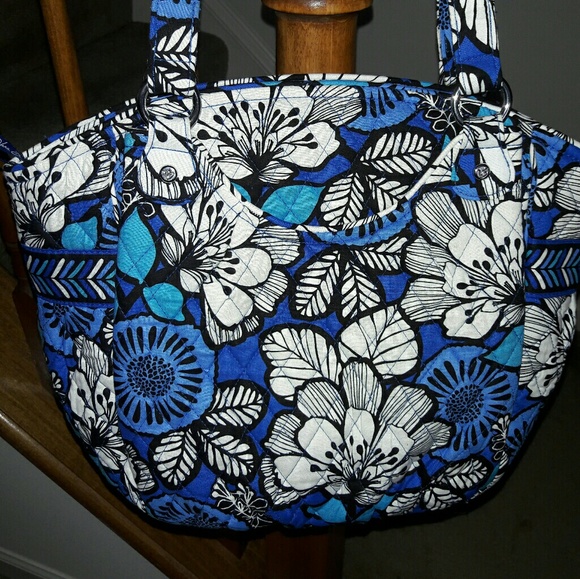 Vera Bradley Handbags - Vera Bradley Handbag Shoulder Bag Tote Blue White