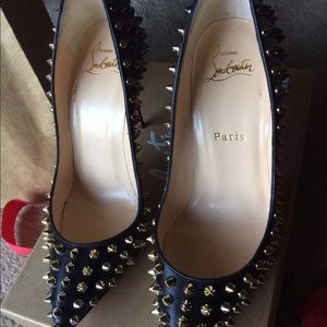 CHRISTIAN LOUBOUTIN SPIKES FOLLIES 100MM SIZE 5.5