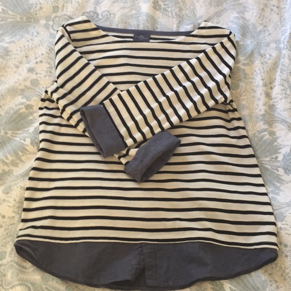 Market & Spruce Striped "layered" Knit