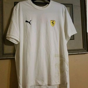 Puma Ferrari White Graphic mens Tee Shirt