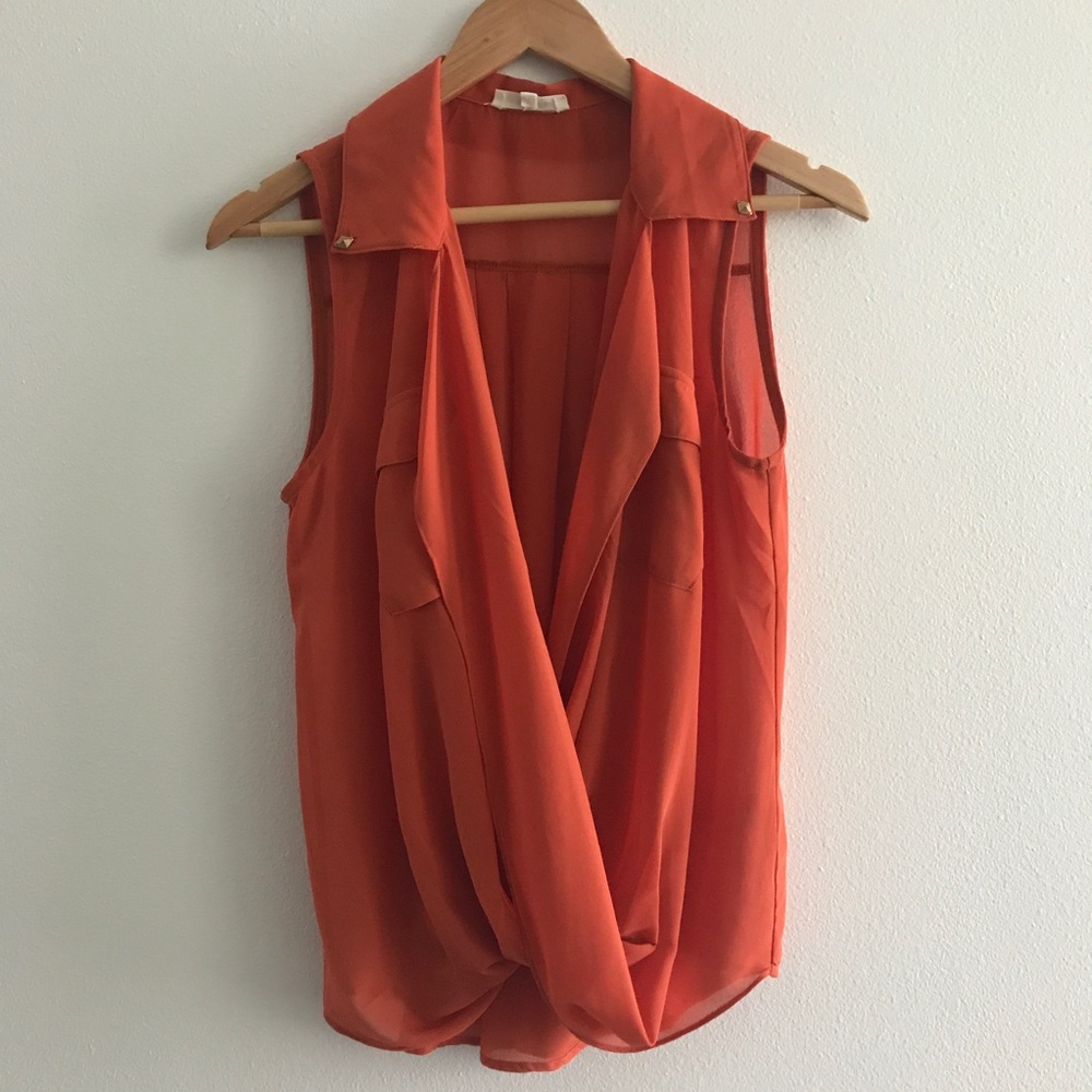 Orange wrap top