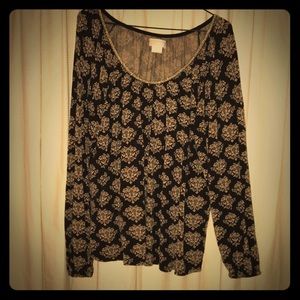 Michael Kors long sleeve scoop neck top