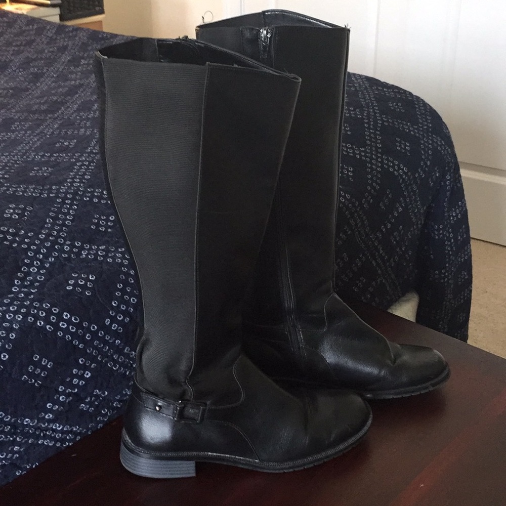 Clarks Wide Calf Black Boots size 9.5