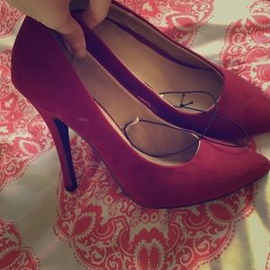Forever 21 red velvet heels