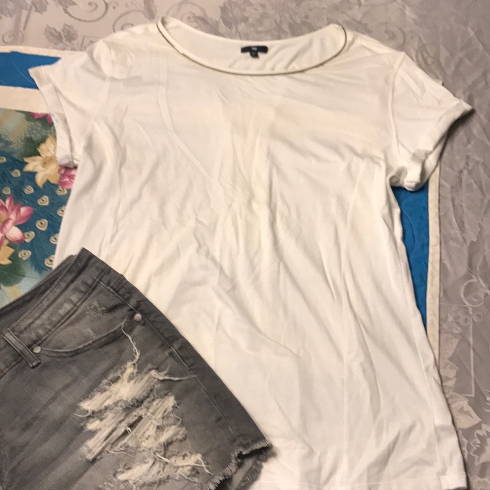 Gap cap sleeve top with zipper details