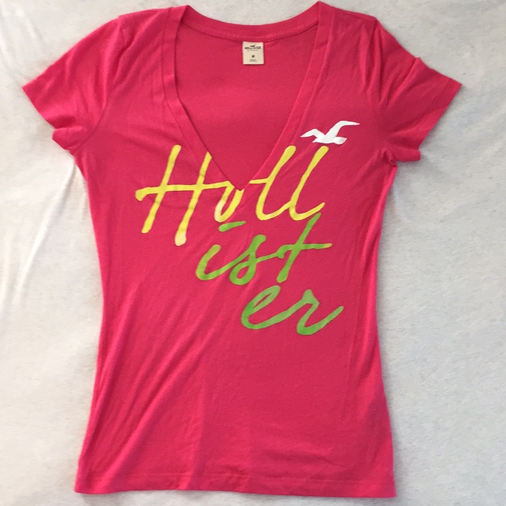 Hollister Pink V-neck tee shirt