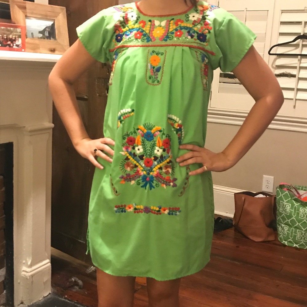 Vintage Mexican Embroidered Dress