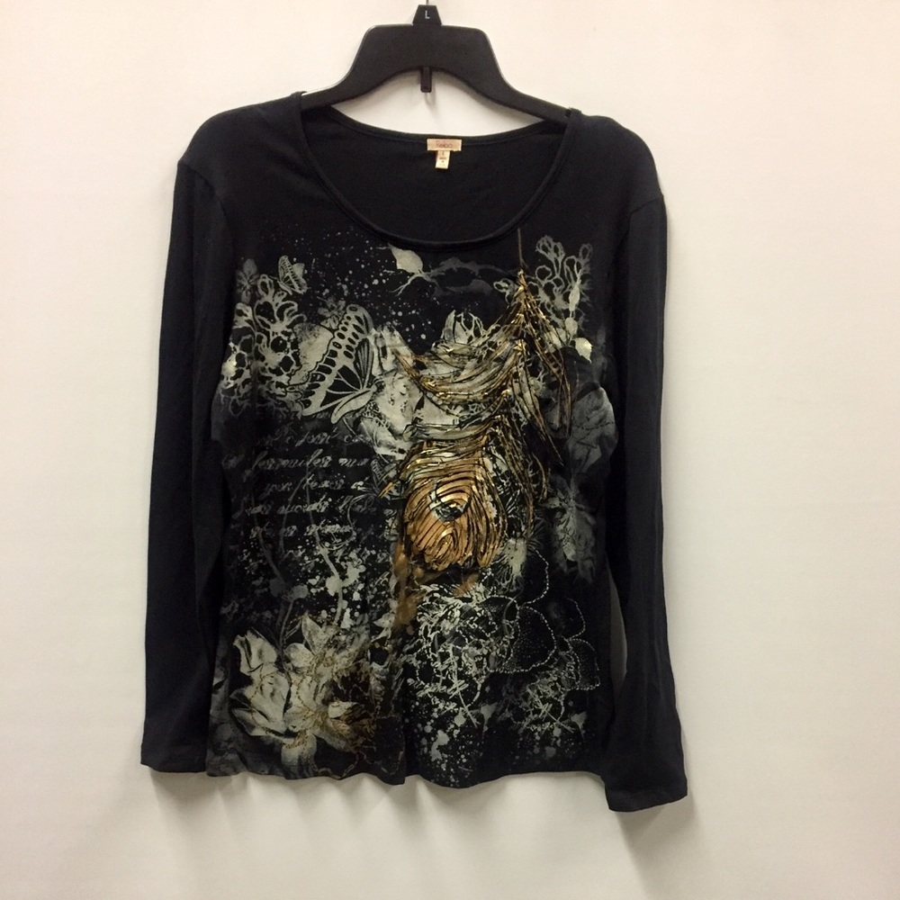 NWNT Black/Gray/Gold Large Reba Long Sleeve Shirt.