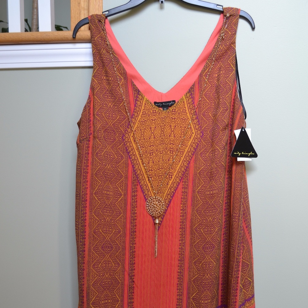 Sundress with attached necklace embellishment