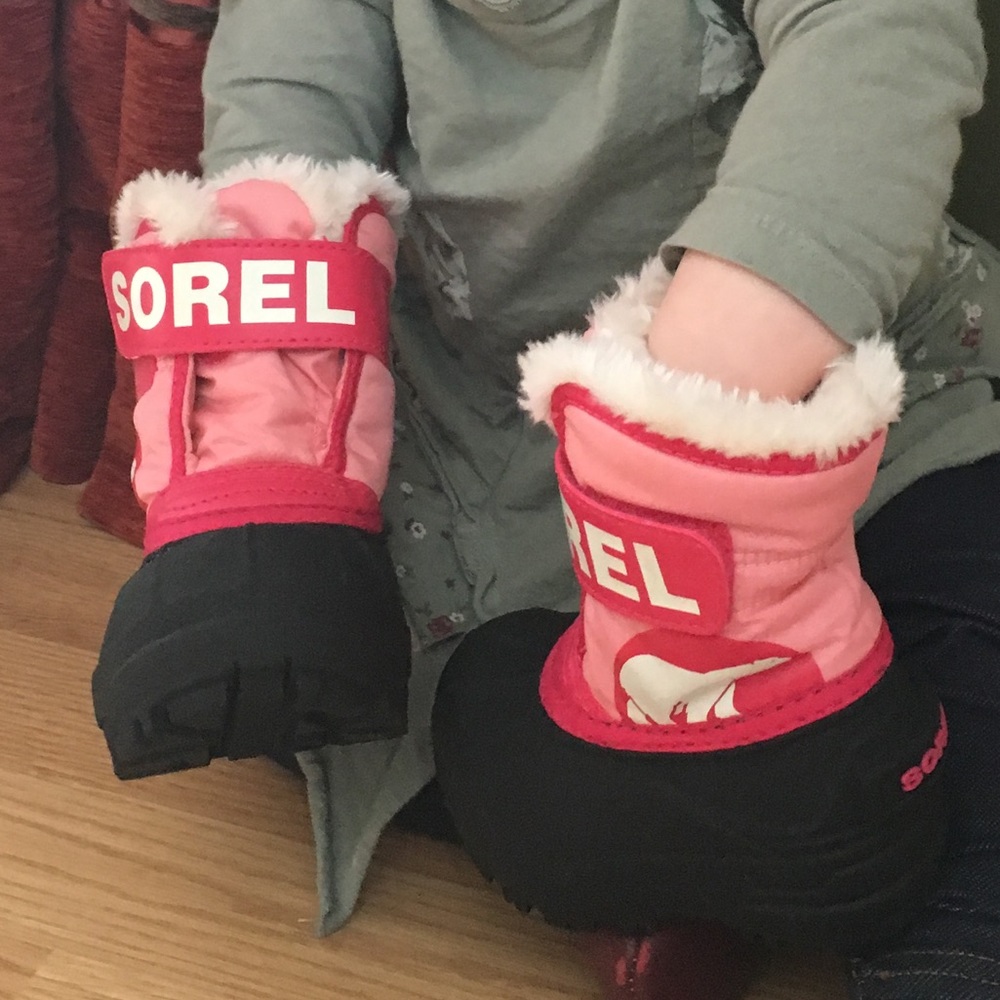 Pink Sorel Snow Commander Winter Boots Toddler