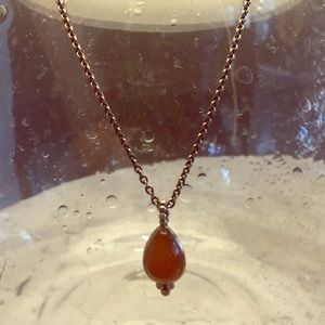 Pandora Necklace with Burnt Orange Stone