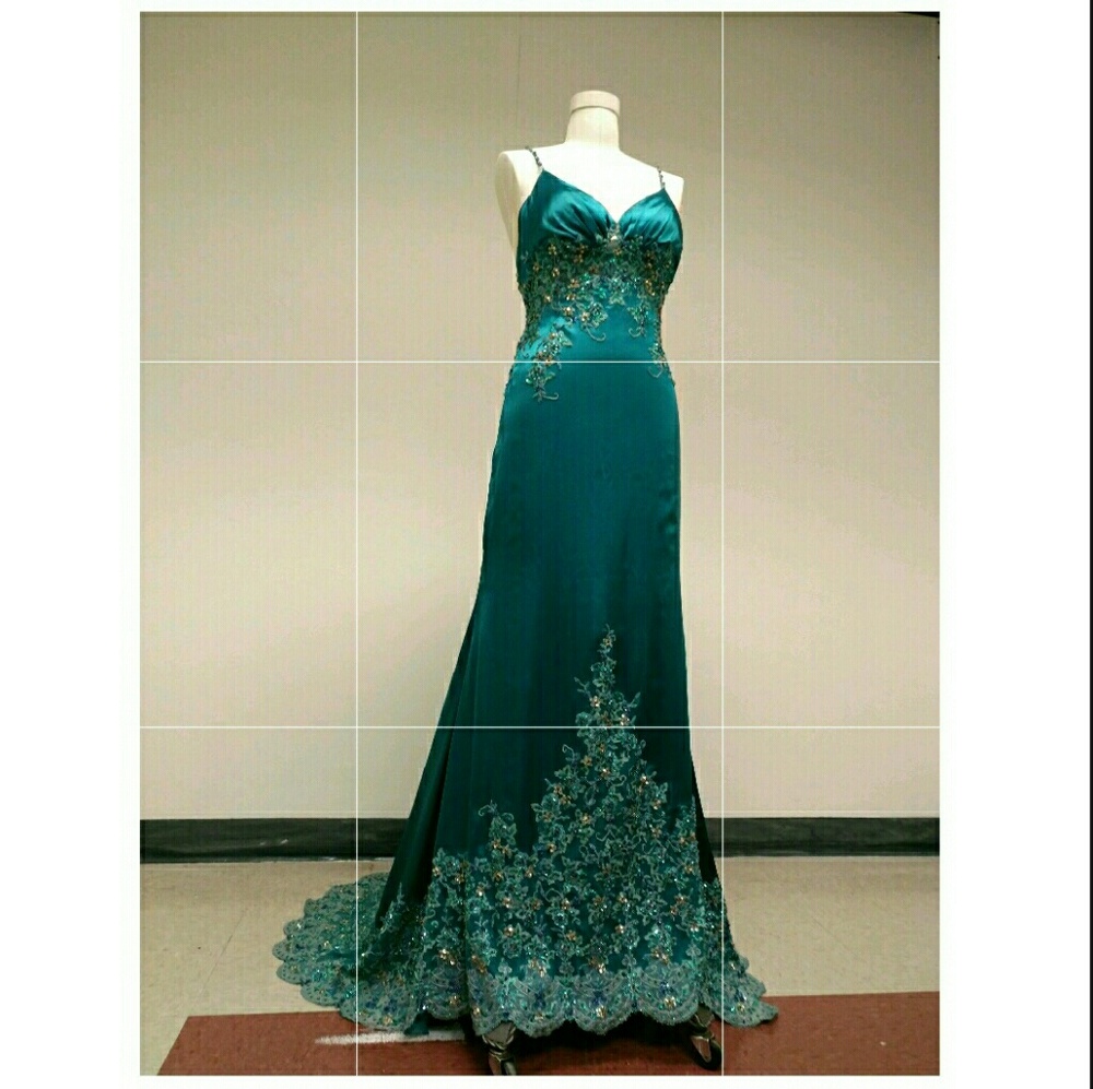 Custom Made Turquoise Prom Dress