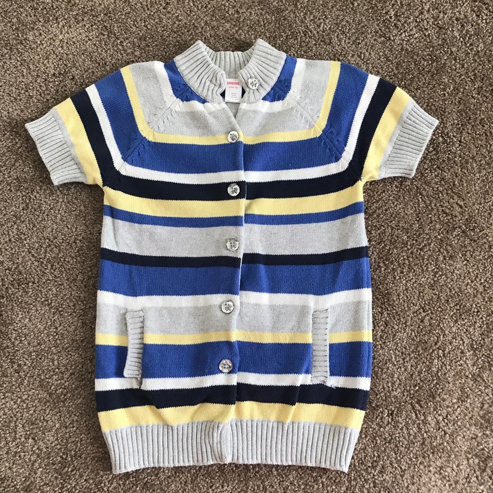 Gymboree Girls Striped Jewel Button Sweater
