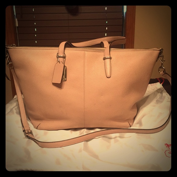 Coach light mauve hand bag - Picture 1 of 6