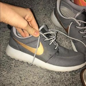 Grey and Gold Nike Roshe Run