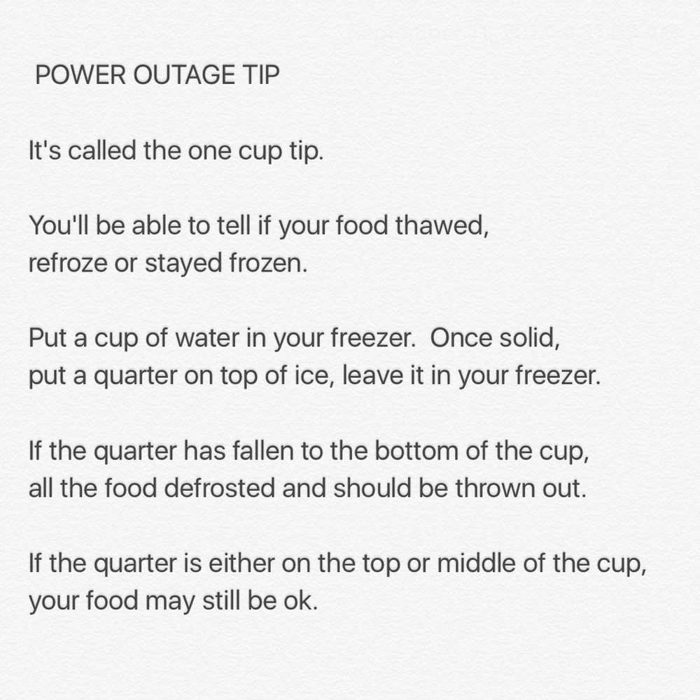 Power Outage Tip