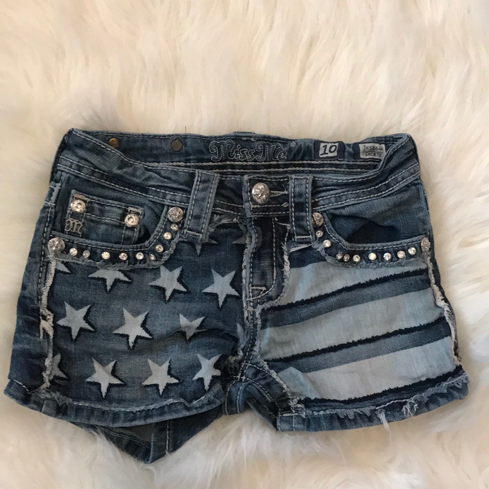 Miss Me Stars and Stripes jean shorts