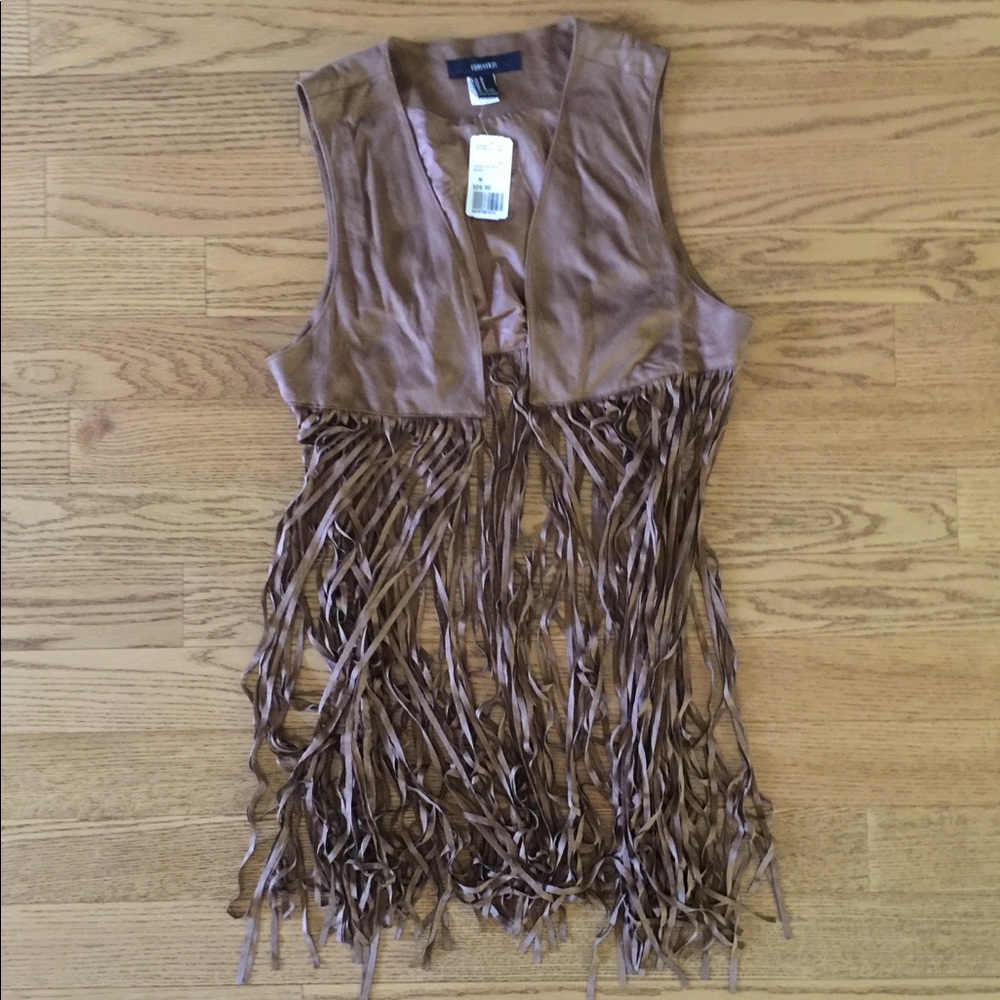 NWT Forever 21 fringe vest