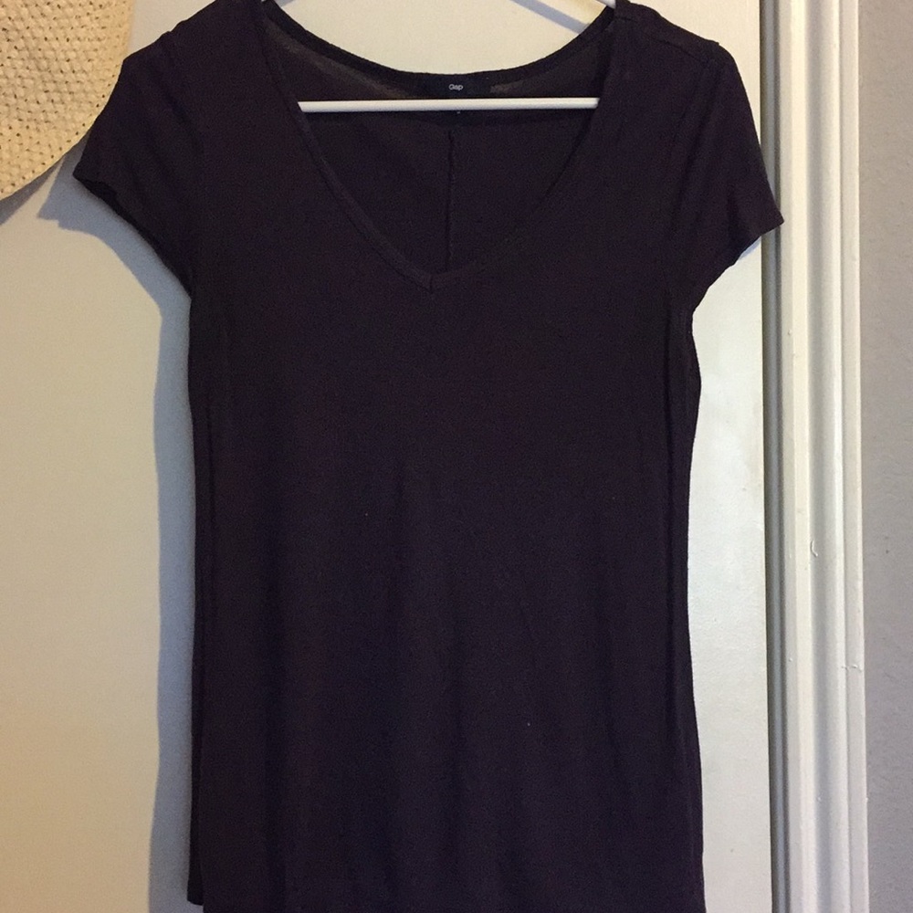 Casual deep purple t-shirt.