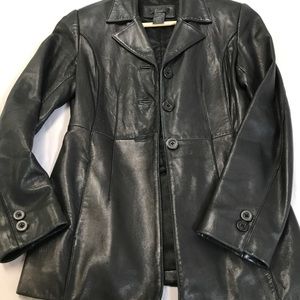 Black leather blazer