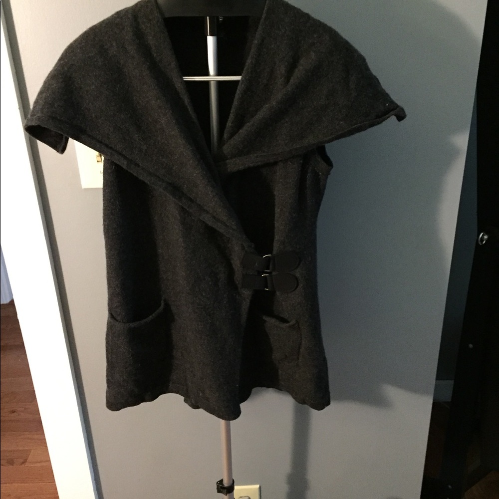 Merino wool cross front vest