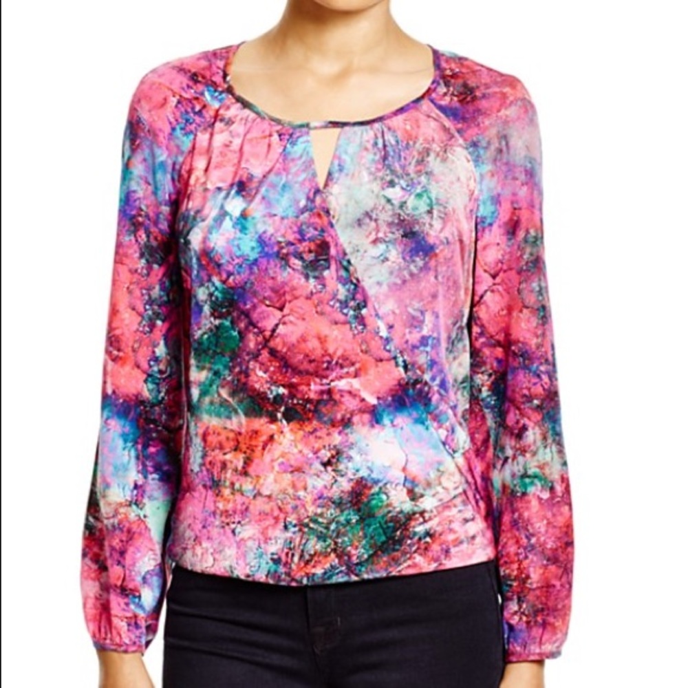 Amanda Uprichard Silk Blouse Forest Gem Pink