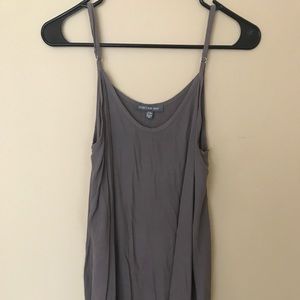 "Don't Ask Why" purple-gray flowwy dress.