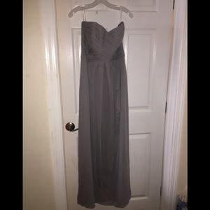 Long Gray Strapless Dress from Davids Bridal