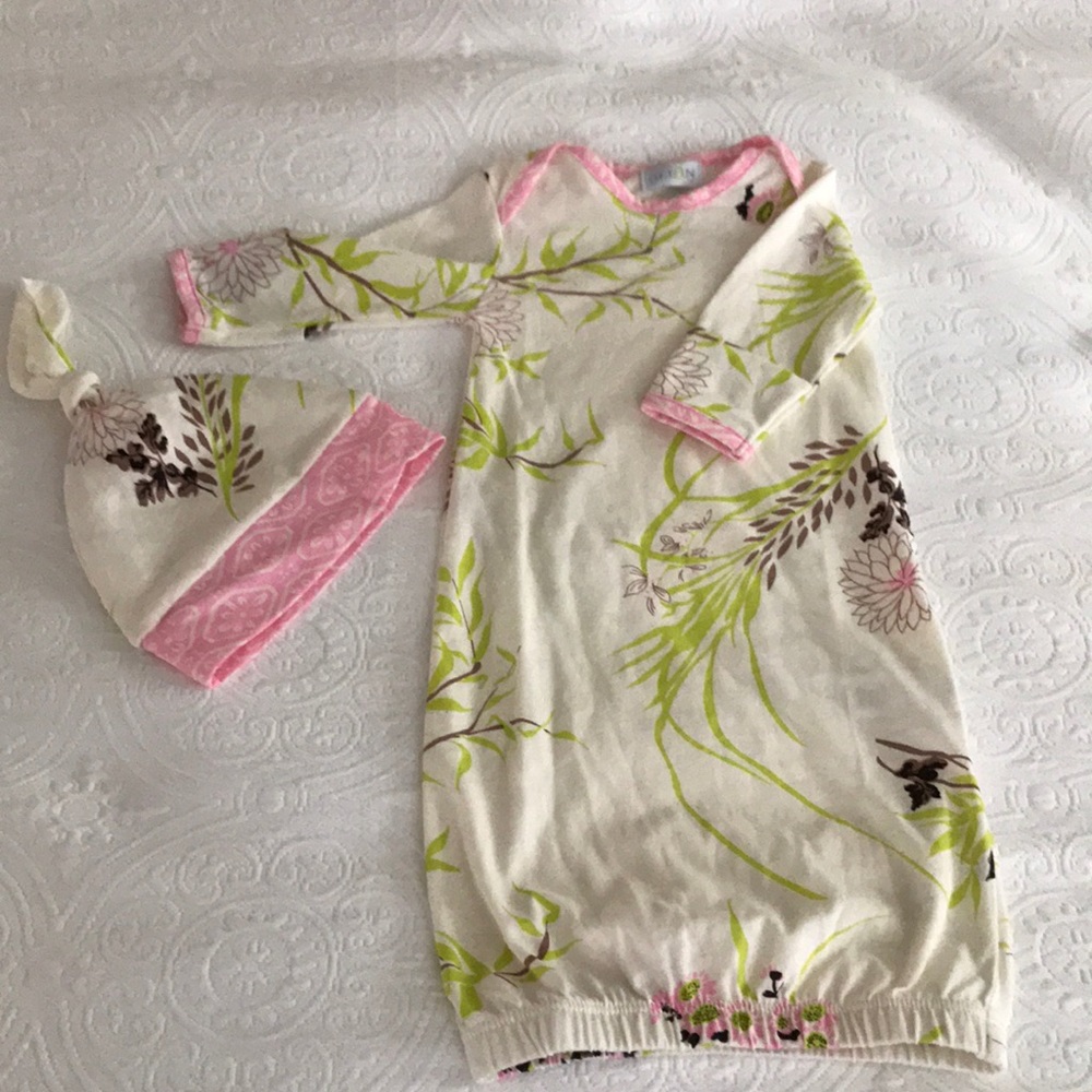 Olian gown and matching hat NWOT