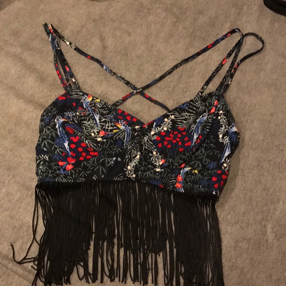 New forever 21 cropt top with fringes