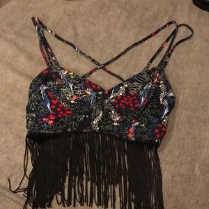New forever 21 cropt top with fringes
