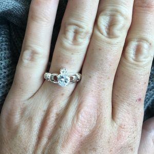 Heart shape claddagh ring.