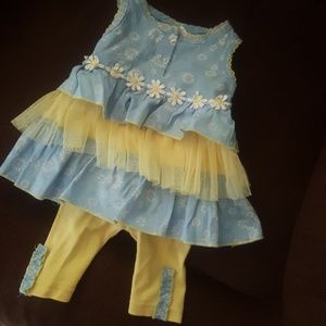 Light blue and yellow tunic and pants