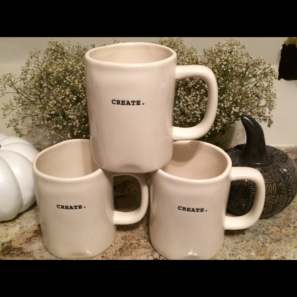 RAE DUNN CREATE Typesetter Mugs
