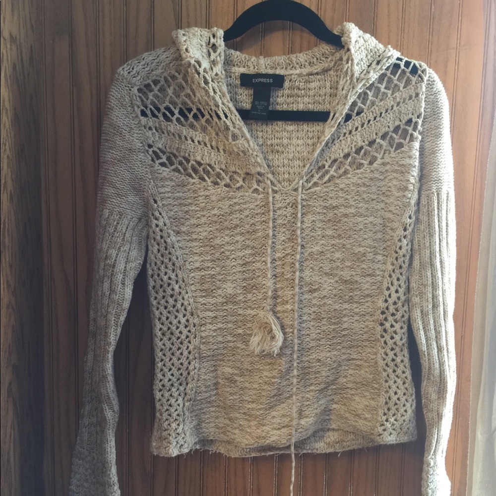 Express knitted hooded sweater