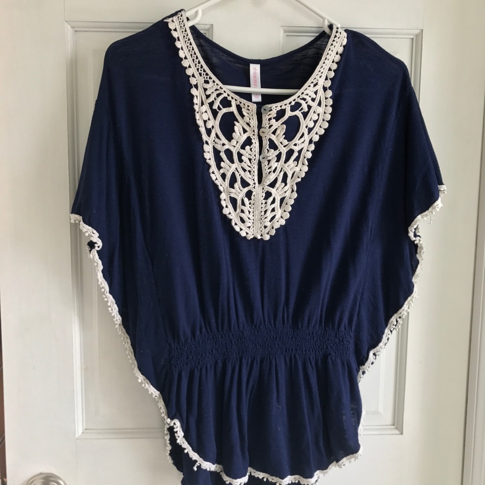 Navy boho Xhilaration blouse