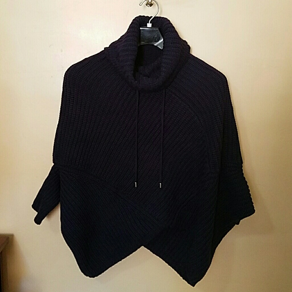 Navy blue cowl neck sweater