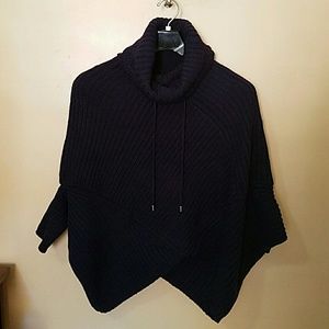 Navy blue cowl neck sweater