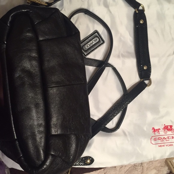 Black Coach bag with snakeskin accent - Picture 5 of 6